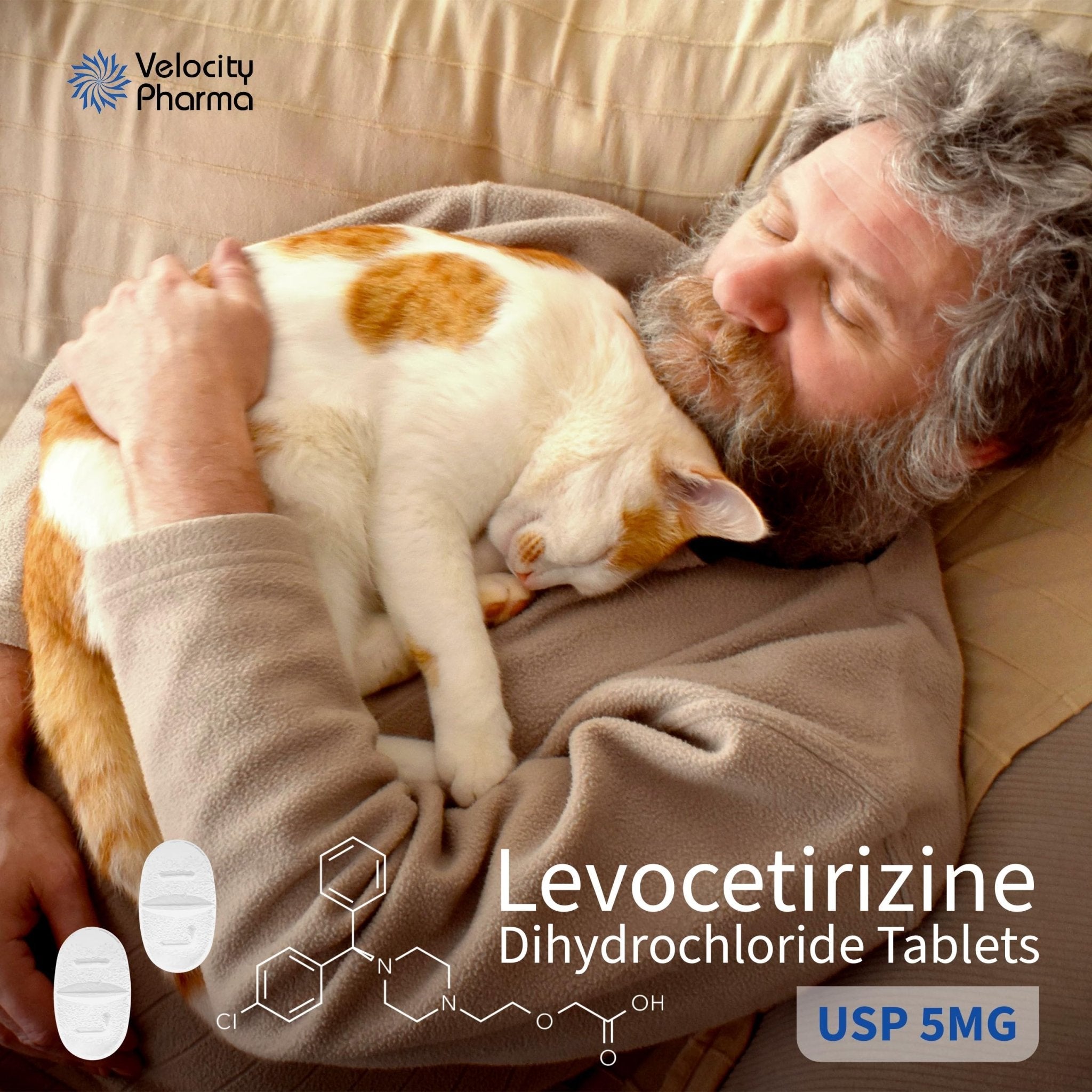 Velocity Pharma Levocetirizine Dihydrochloride 5mg USP Tablets, 24 Hour Allergy Relief Non-Drowsy Antihistamine, 360 Count - Maple Wellness Supplements