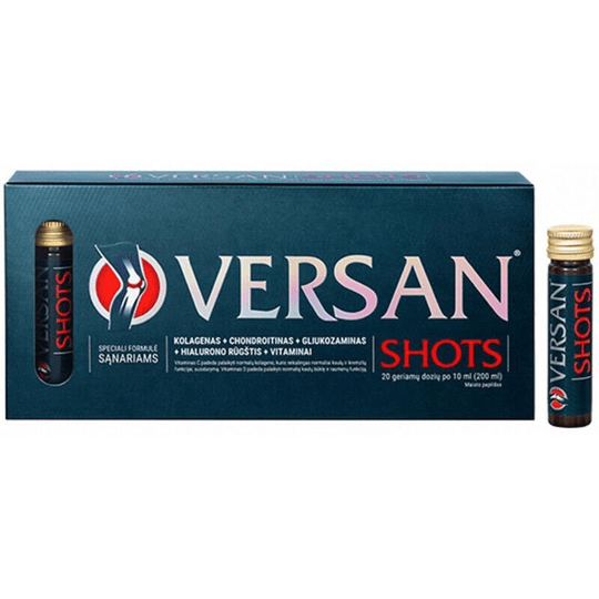 VERSAN Shots For Joints With Collagen Hyaluronic Acid 20 Doses of 10 ml, 200 ml - TrustMedUSA