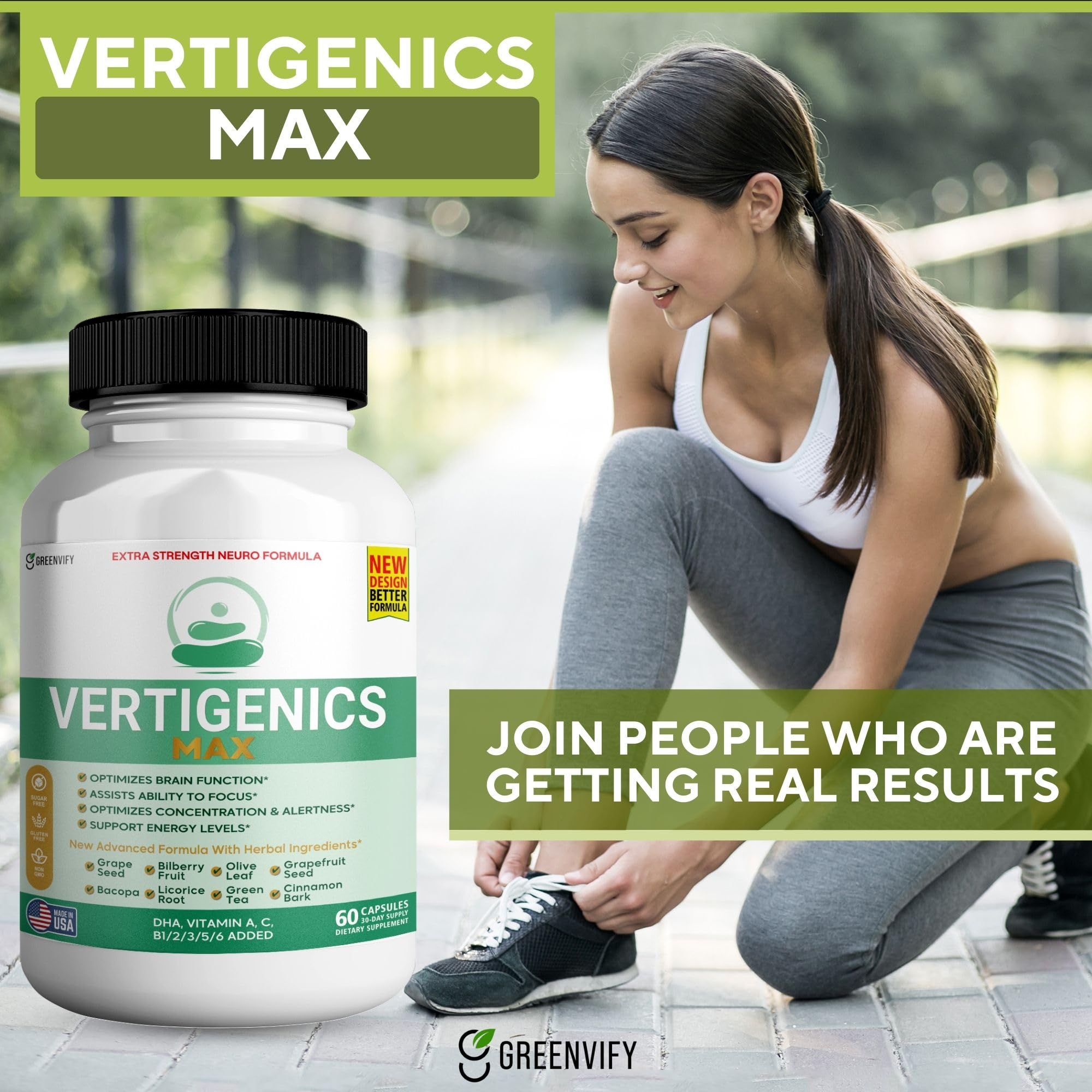 Vertigenics Max – Brain & Focus Support Supplement – Extra Strength Neuro Formula with Vitamins, Minerals & Herbal Blend – Supports Clarity, Alertness & Energy – 60 Capsules (1) - TrustMedUSA
