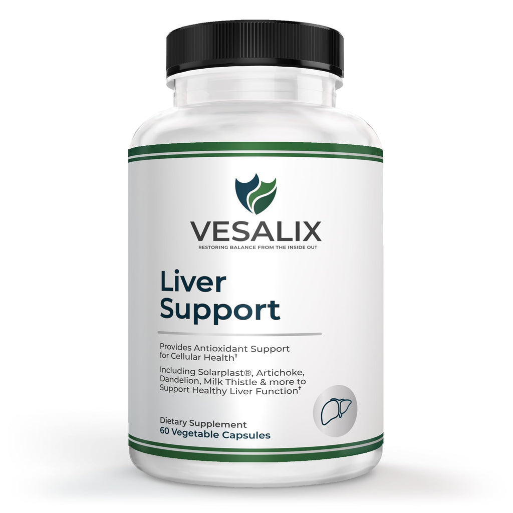 VESALIX Liver Support Supplement for Adults 40+ – Milk Thistle, Artichoke & Dandelion with Digestive Enzymes – Supports Digestion & Cellular Health – 60 Vegetarian Capsules - TrustMedUSA
