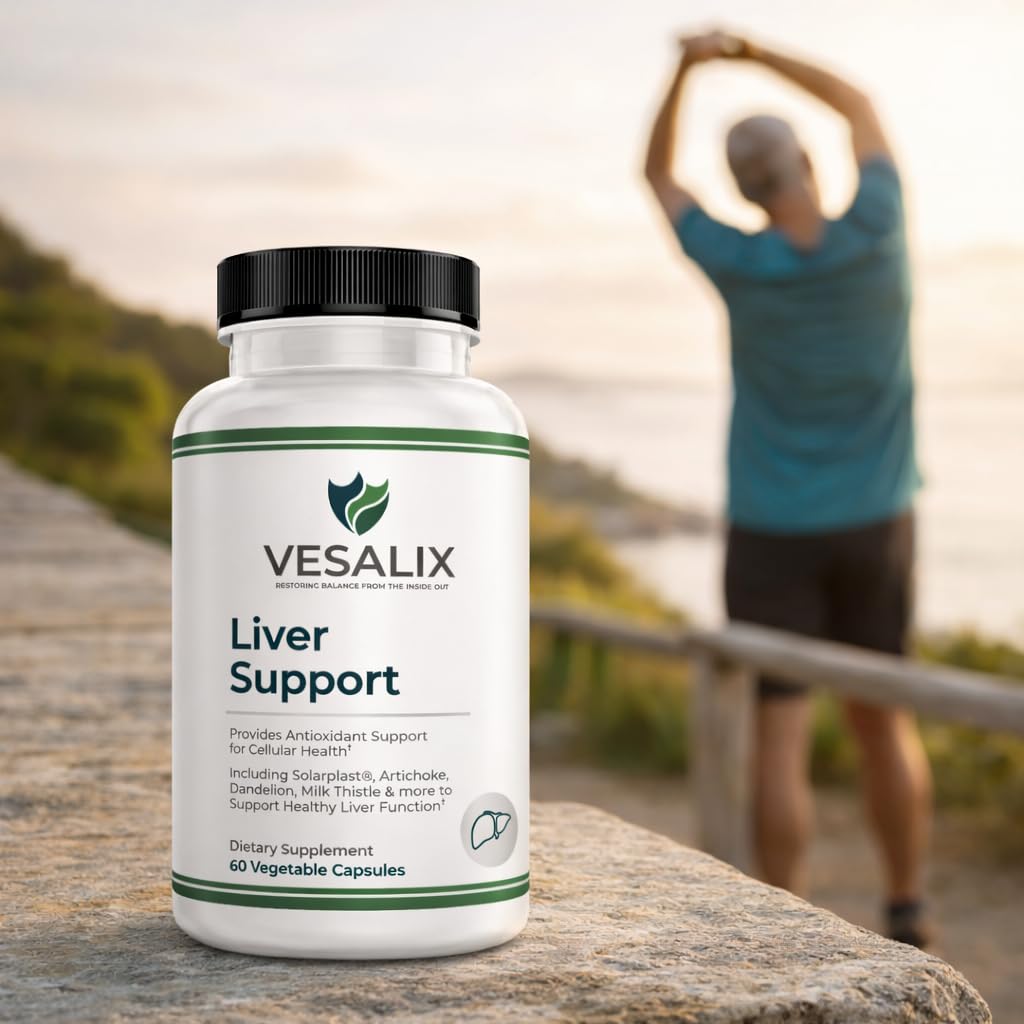VESALIX Liver Support Supplement for Adults 40+ – Milk Thistle, Artichoke & Dandelion with Digestive Enzymes – Supports Digestion & Cellular Health – 60 Vegetarian Capsules - TrustMedUSA