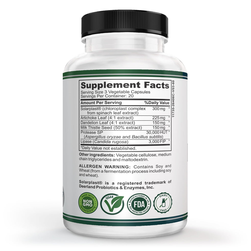 VESALIX Liver Support Supplement for Adults 40+ – Milk Thistle, Artichoke & Dandelion with Digestive Enzymes – Supports Digestion & Cellular Health – 60 Vegetarian Capsules - TrustMedUSA