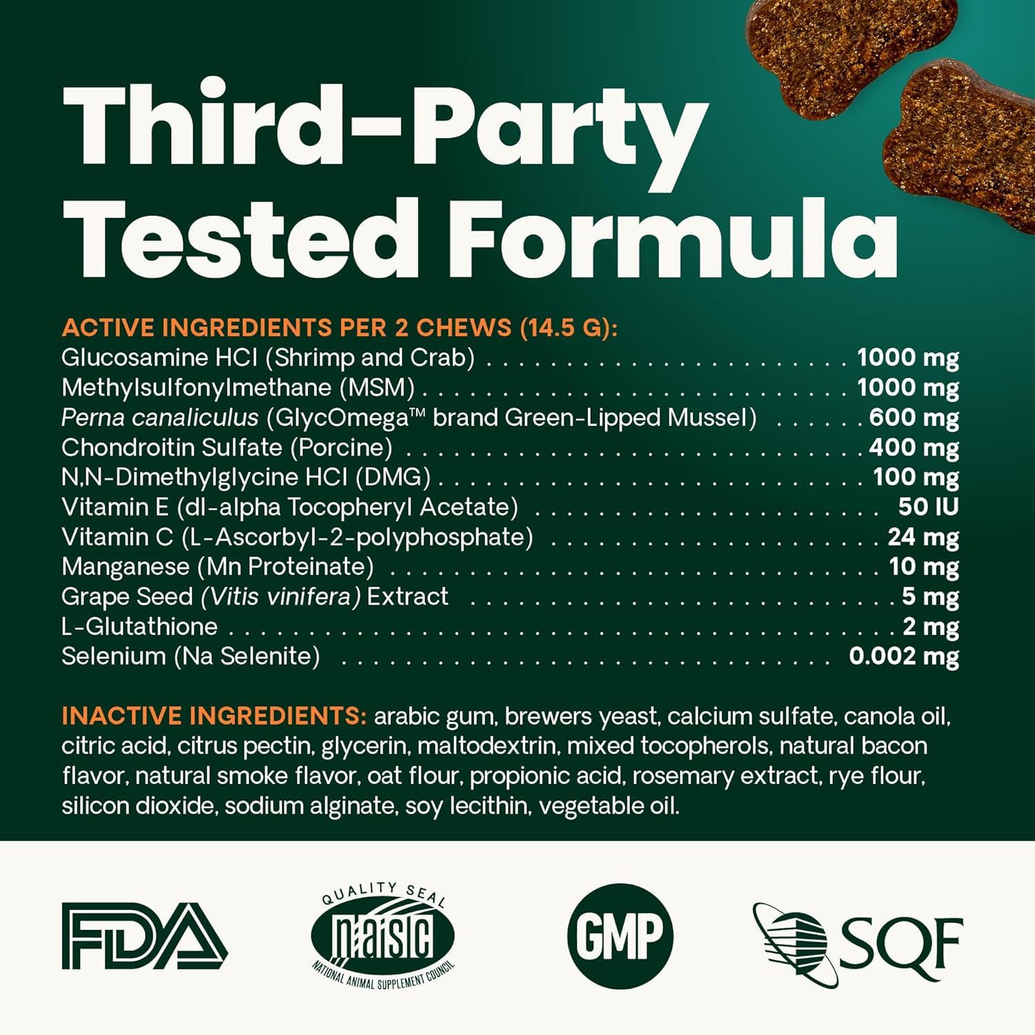 VetriScience Ultimate Strength Healthy Hip & Joint Chews, GlycoFlex Glucosamine, Chondroitin and Green-Lipped Mussel Joint Support Supplement for Dogs, Soothe Joint Discomfort, Duck, 120 Count - TrustMedUSA