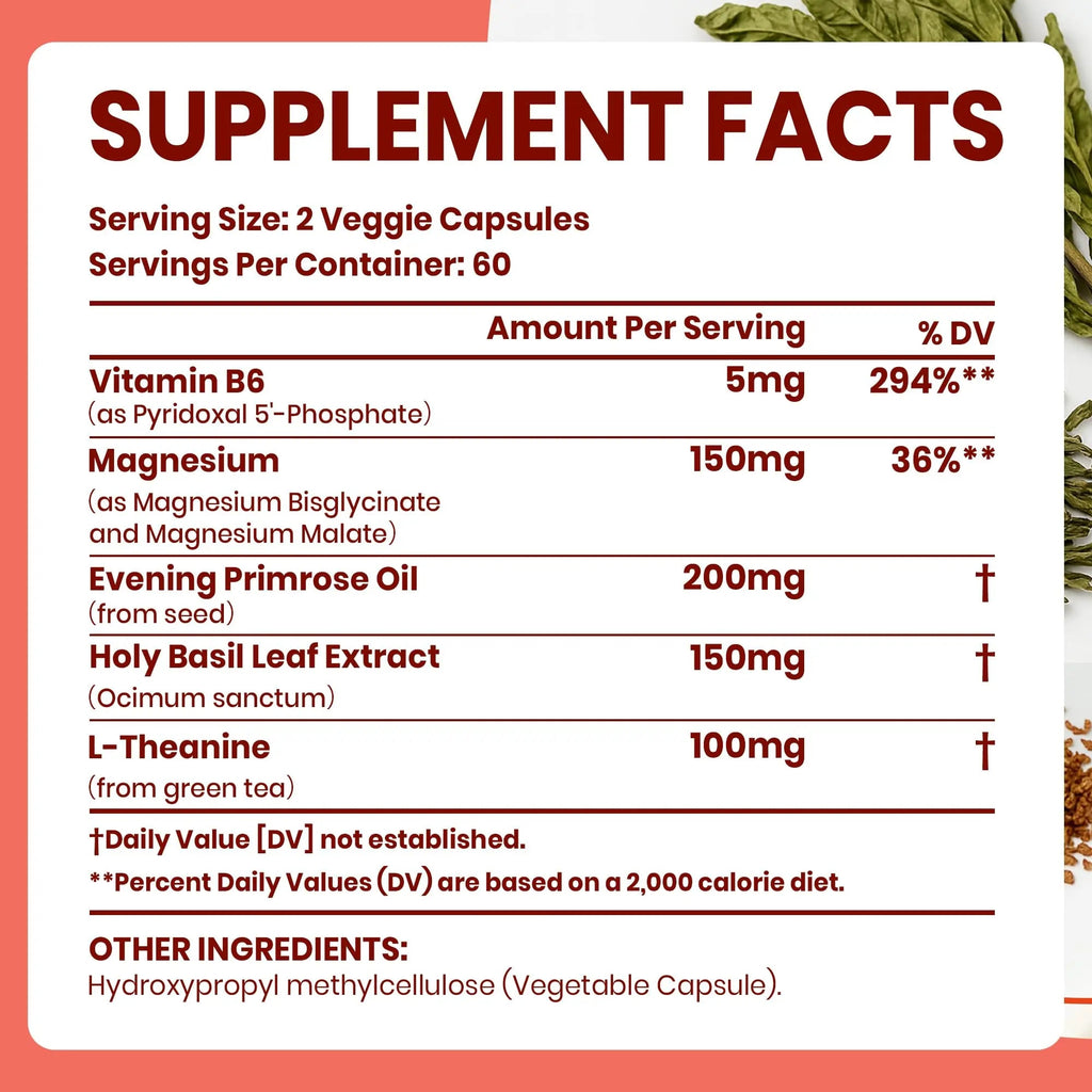 VEV Deep Calm Magnesium Complex for Women – Glycinate, Malate, B6, L-Theanine & Holy Basil – Support for Daily Magnesium & Stress Relief – 120 Vegan Capsules - TrustMedUSA