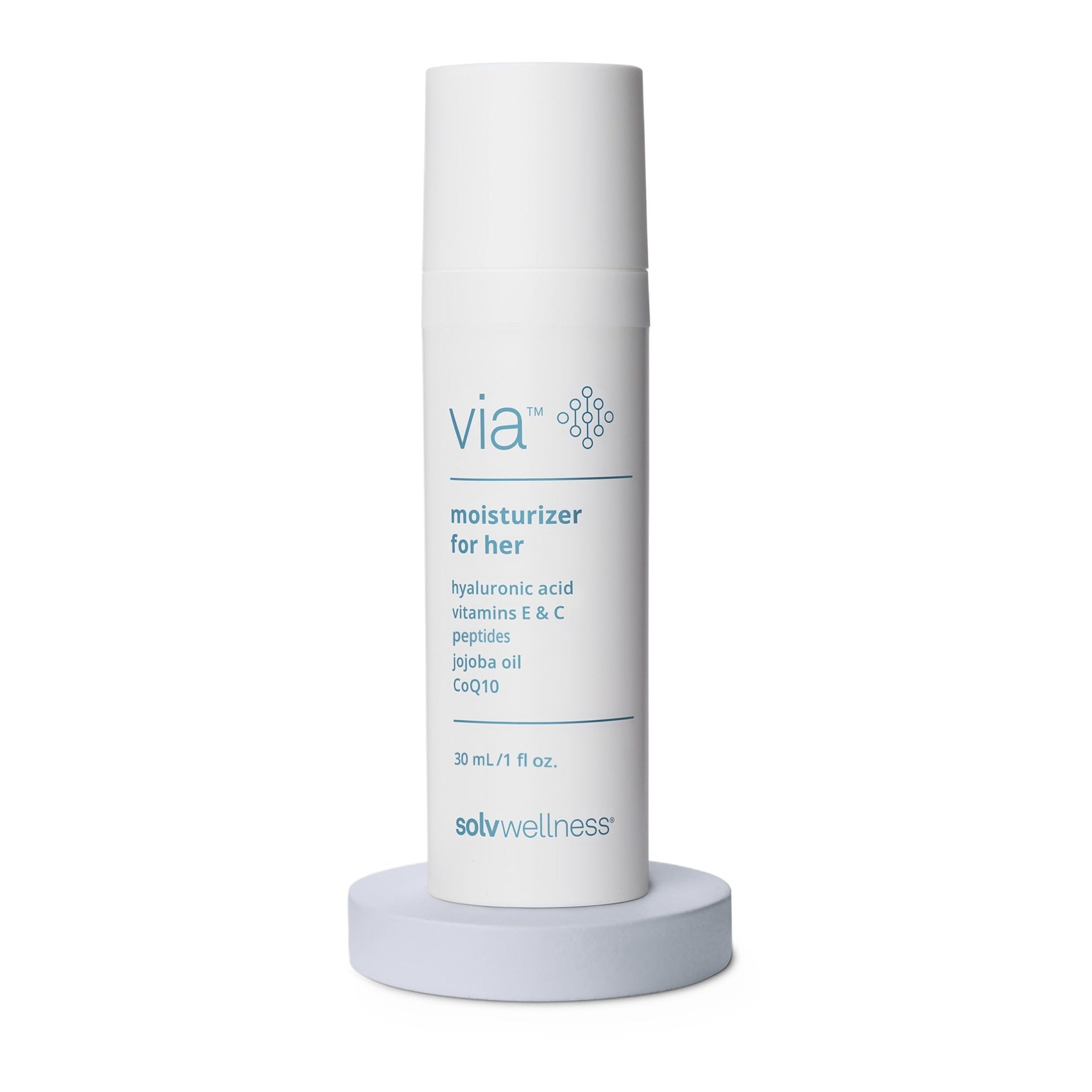 Via by Solv Wellness Vaginal Moisturizer Cream for Women, Non-Hormonal, Water-Based, Made with Hyaluronic Acid, Vitamins, Peptides, Jojoba Oil, 30 ml - Maple Wellness Supplements