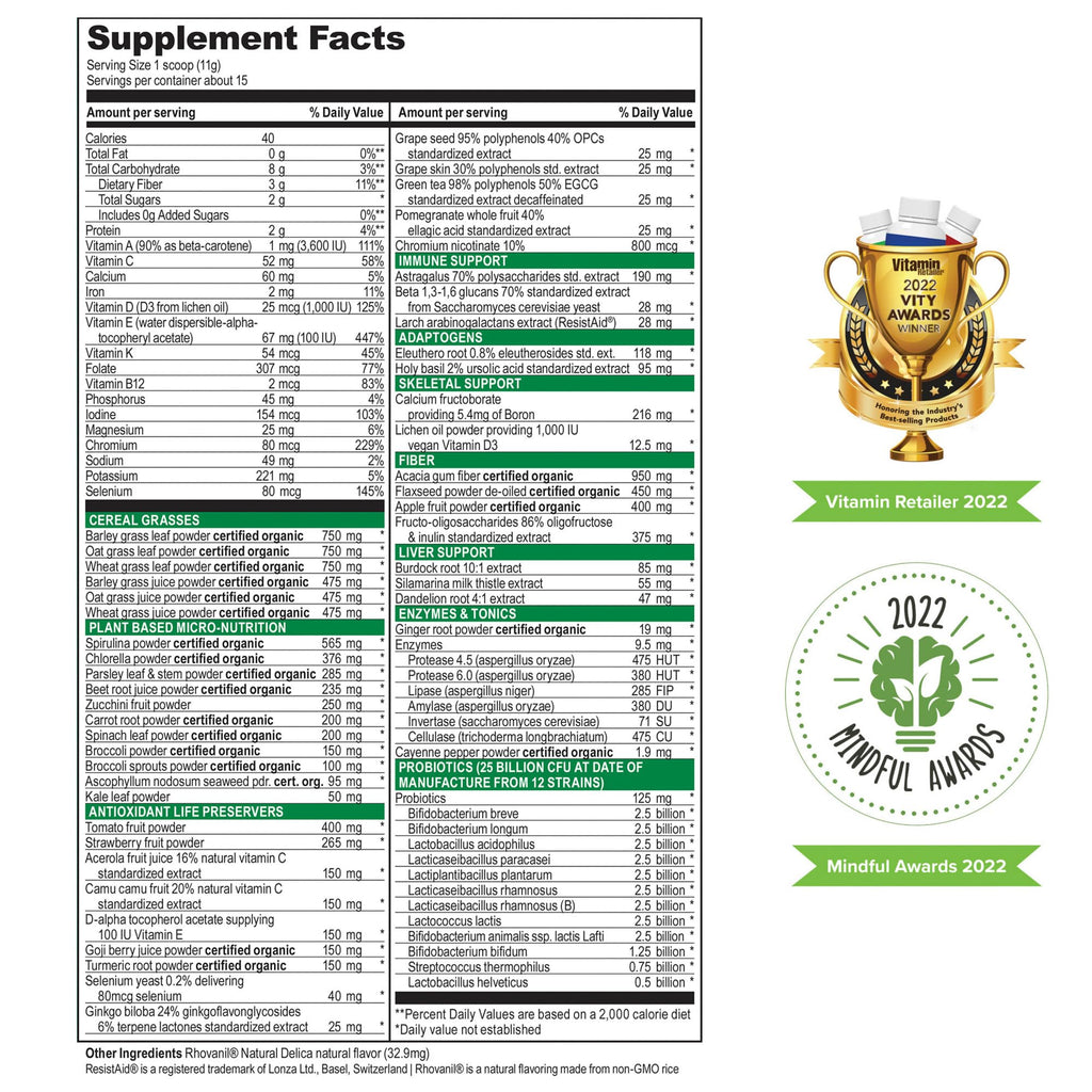 Vibrant Health, Green Vibrance, Vegan Superfood Powder, 15 Servings - TrustMedUSA
