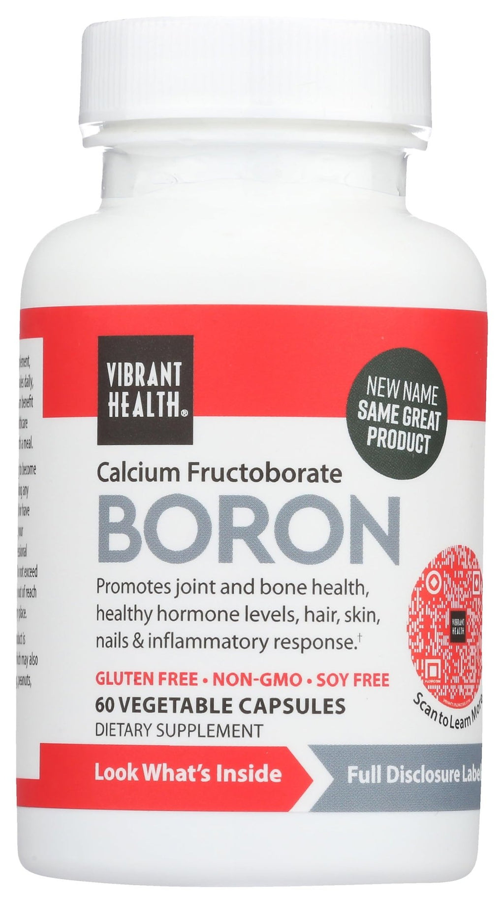 Vibrant Health - Super Natural Boron, Support for Healthy Joints, Hormone Levels, and Connective Tissue with Calcium Fructoborate and Broccoli Powder, Gluten Free, Vegetarian, Non-GMO, 60 Count - TrustMedUSA
