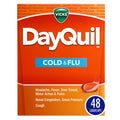 Vicks DayQuil Cold & Flu Medicine, Non-Drowsy Powerful Multi-Symptom Daytime Relief for Headache, Fever, Sore Throat, Minor Aches and Pains, Nasal Congestion, Sinus Pressure and Cough, 48 Liquicaps - Maple Wellness Supplements