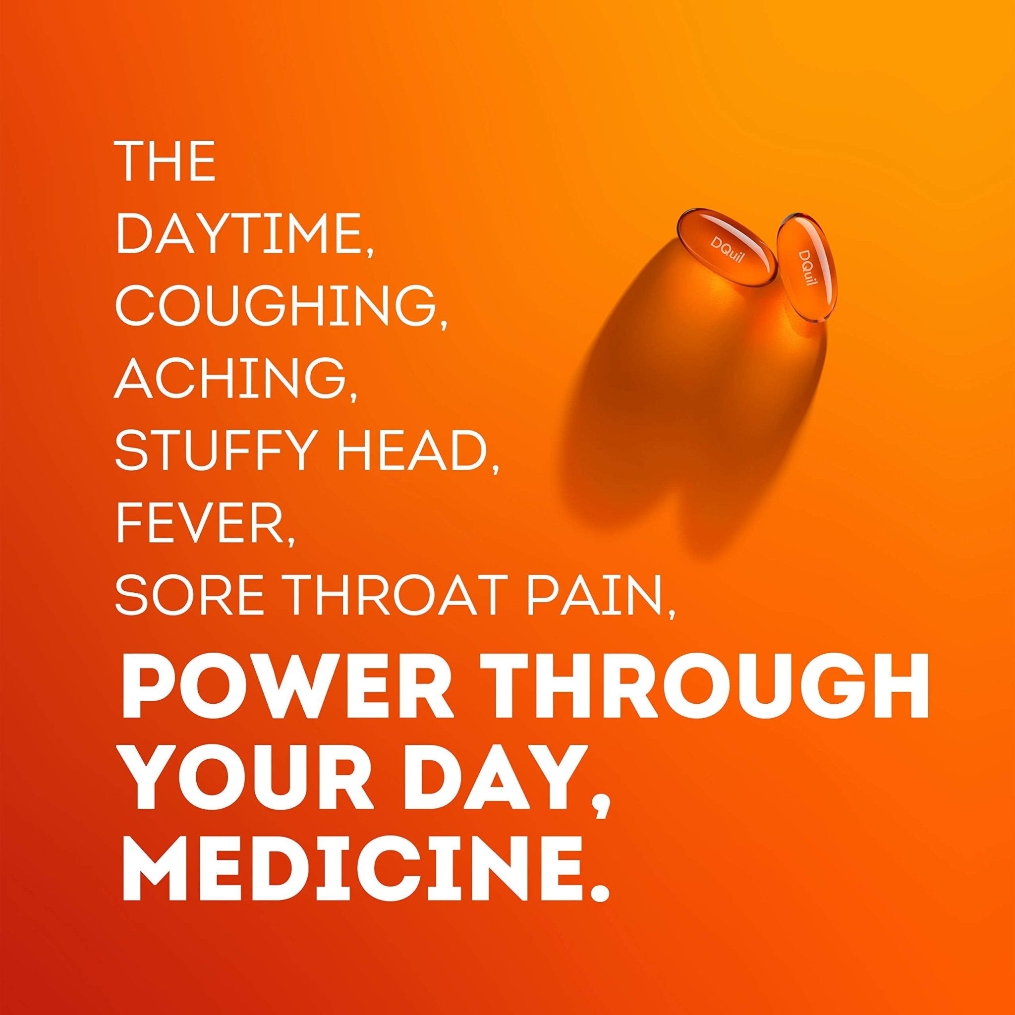 Vicks DayQuil Cold & Flu Medicine, Non-Drowsy Powerful Multi-Symptom Daytime Relief for Headache, Fever, Sore Throat, Minor Aches and Pains, Nasal Congestion, Sinus Pressure and Cough, 48 Liquicaps - Maple Wellness Supplements