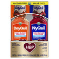 VICKS DayQuil & NyQuil High Blood Pressure Cold & Flu Relief Liquid Medicine Co-Pack, Powerful Multi-Symptom Daytime & Nighttime Relief for Cold, Cough, and Flu Symptoms, Sugar & Alcohol Free, 2x8oz - Maple Wellness Supplements