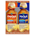 Vicks Dayquil & Nyquil Severe Honey Flavor Co-Pack, Cold & Flu Medicine, Relieves Headache, Fever, Sore Throat, Minor Aches & Pains, Nasal Congestion, Sinus Pressure, Stuffy Nose, And Cough, 2X12Oz - Maple Wellness Supplements