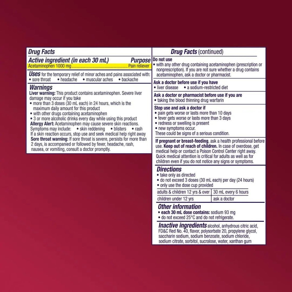Vicks PainQuil Pain Relief Acetaminophen 1000mg Max Strength‡ Adult Pain Reliever Liquid 12oz, Backache Headache Relief, 1 Daytime Pain Reliever - TrustMedUSA