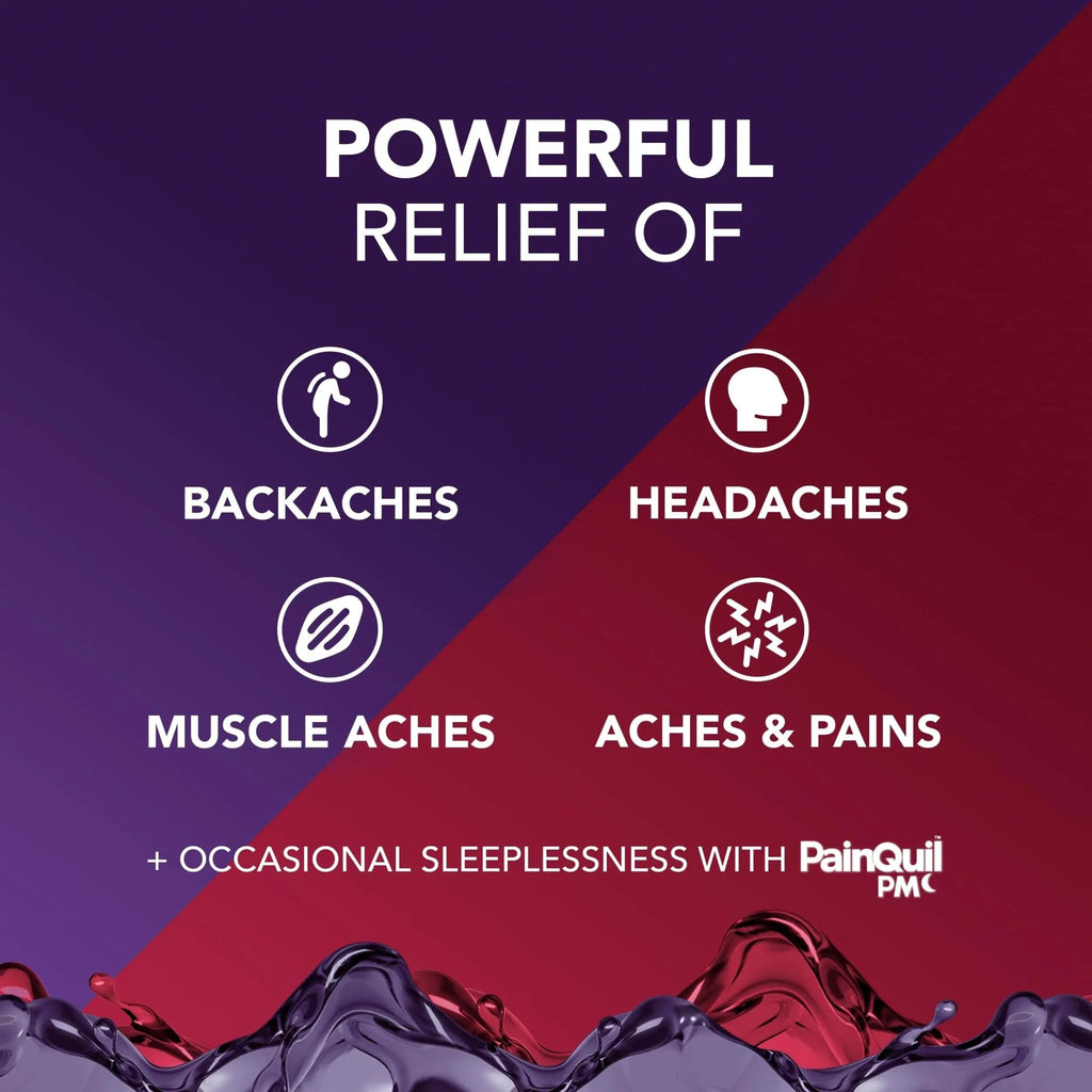 Vicks PainQuil & PainQuil PM Pain Relief Liquid, 1000mg Acetaminophen, 2x12 oz - TrustMedUSA