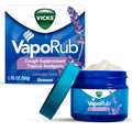 Vicks VapoRub, Lavender Scent, Cough Suppressant, Topical Chest Rub & Analgesic Ointment, Medicated Vicks Vapors, Relief from Cough Due to Cold, Aches & Pains, 1.76oz - Maple Wellness Supplements