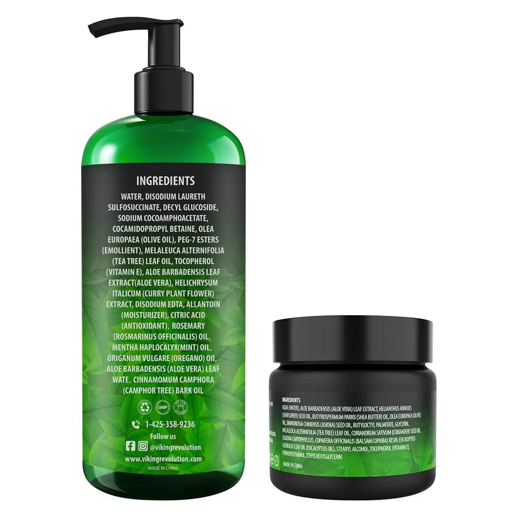 Viking Revolution Skin Cleaning Agent Tea Tree Kit for Men - Tea Tree Oil Set with Body - TrustMedUSA