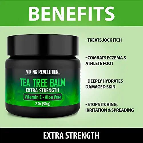 Viking Revolution Tea Tree Oil Cream - Super Balm Athletes Foot Cream - for Eczema - TrustMedUSA
