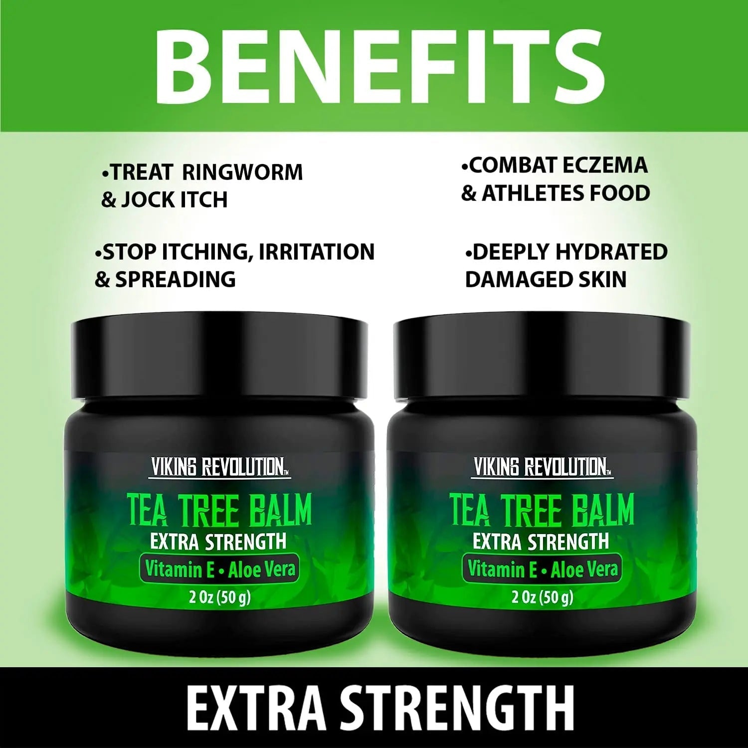 Viking Revolution Tea Tree Oil Cream - Super Balm Athletes Foot Cream - for Eczema - TrustMedUSA