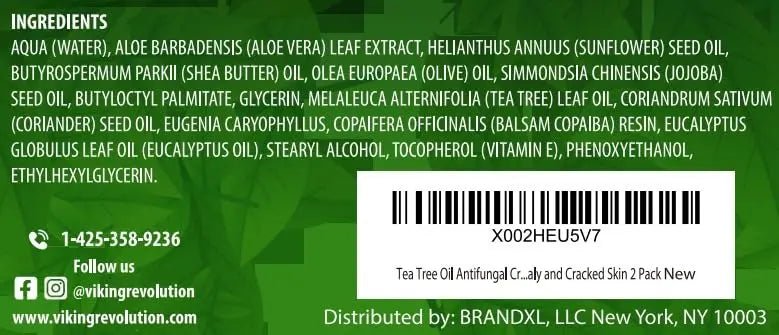 Viking Revolution Tea Tree Oil Cream - Super Balm Athletes Foot Cream - for Eczema - TrustMedUSA