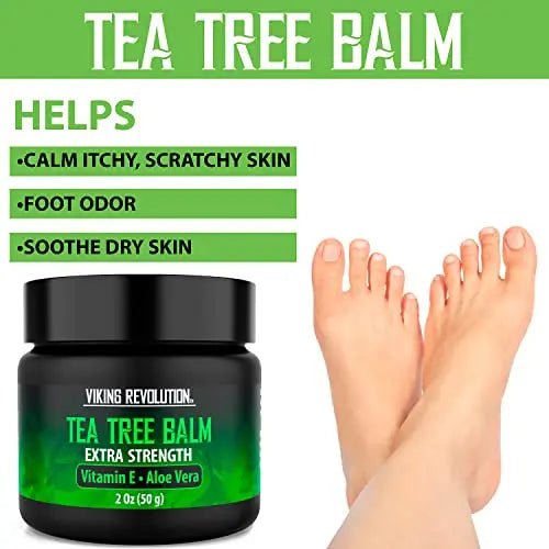 Viking Revolution Tea Tree Oil Cream - Super Balm Athletes Foot Cream - for Eczema - TrustMedUSA
