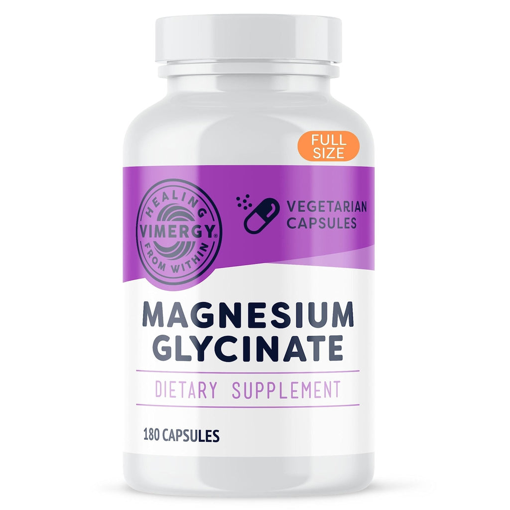 VIMERGY Magnesium Glycinate – Stress Support – Chelated to Avoid Tummy Upset*– Promotes Heart Health & Energy* - TrustMedUSA