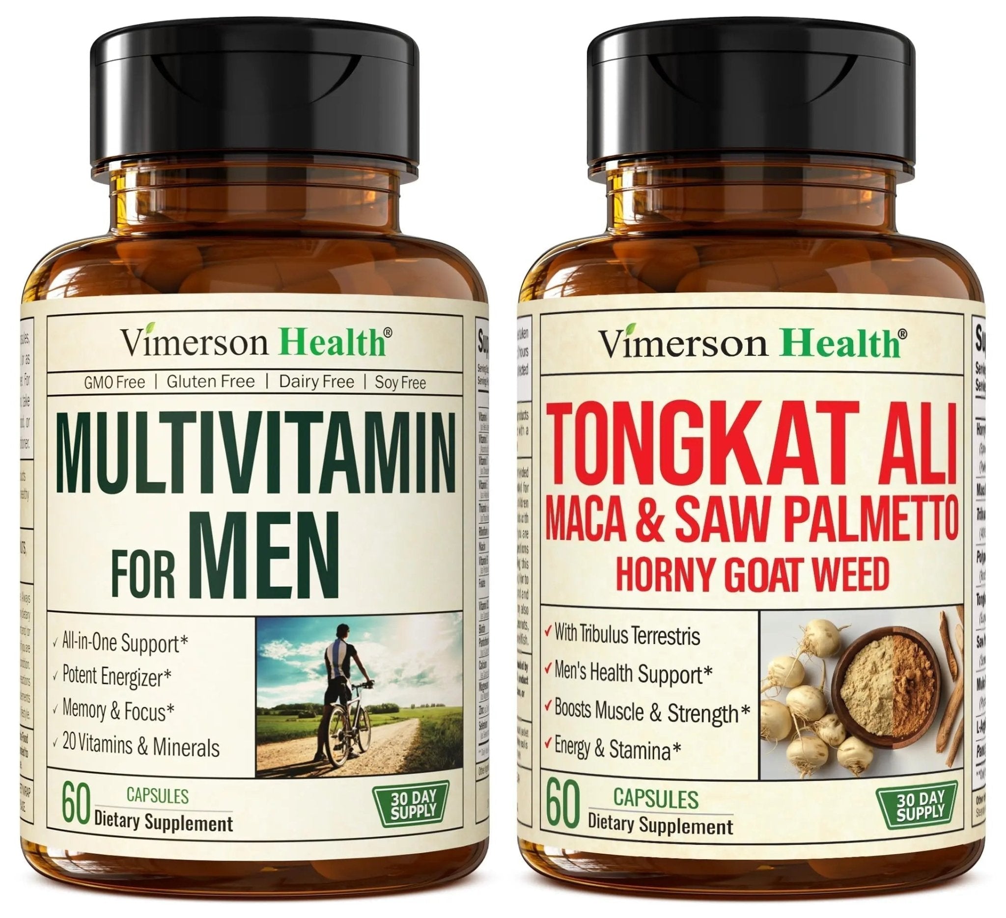 Vimerson Health Multivitamin for Men & Tongkat Ali for Men with Horny Goat Weed, Maca Root Powder, Tribulus Terrestris, Saw Palmetto Extract - TrustMedUSA