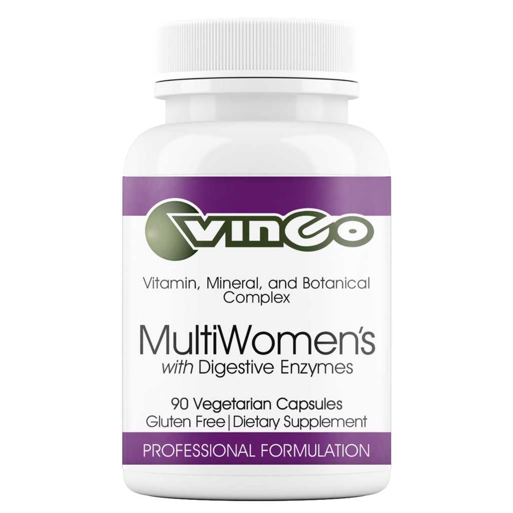 Vinco Inc - MultiWomen’s with Digestive Enzymes Daily Supplement | (90 Capsules) | Multivitamin for Women | Supports Energy, Hormone Balance, Immunity & Digestion | Gluten Free & Vegetarian - TrustMedUSA