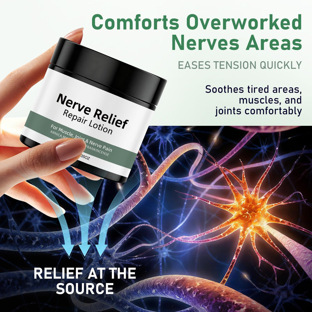 Vincofoo 2PC Nerve Relief Repair Lotion Cream, Neuropathy Lotion with Arnica, Deeply Moisturizes Skin, Keep Soft Smooth, Suitable for Muscle, Lumbar, Neck, Hands and Feet - TrustMedUSA