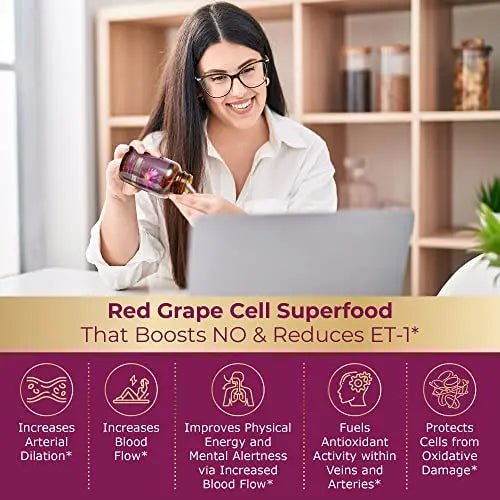 VINIA 12-Hour Sustained Release Piceid Resveratrol Supplement. Nitric Oxide Supplement - TrustMedUSA