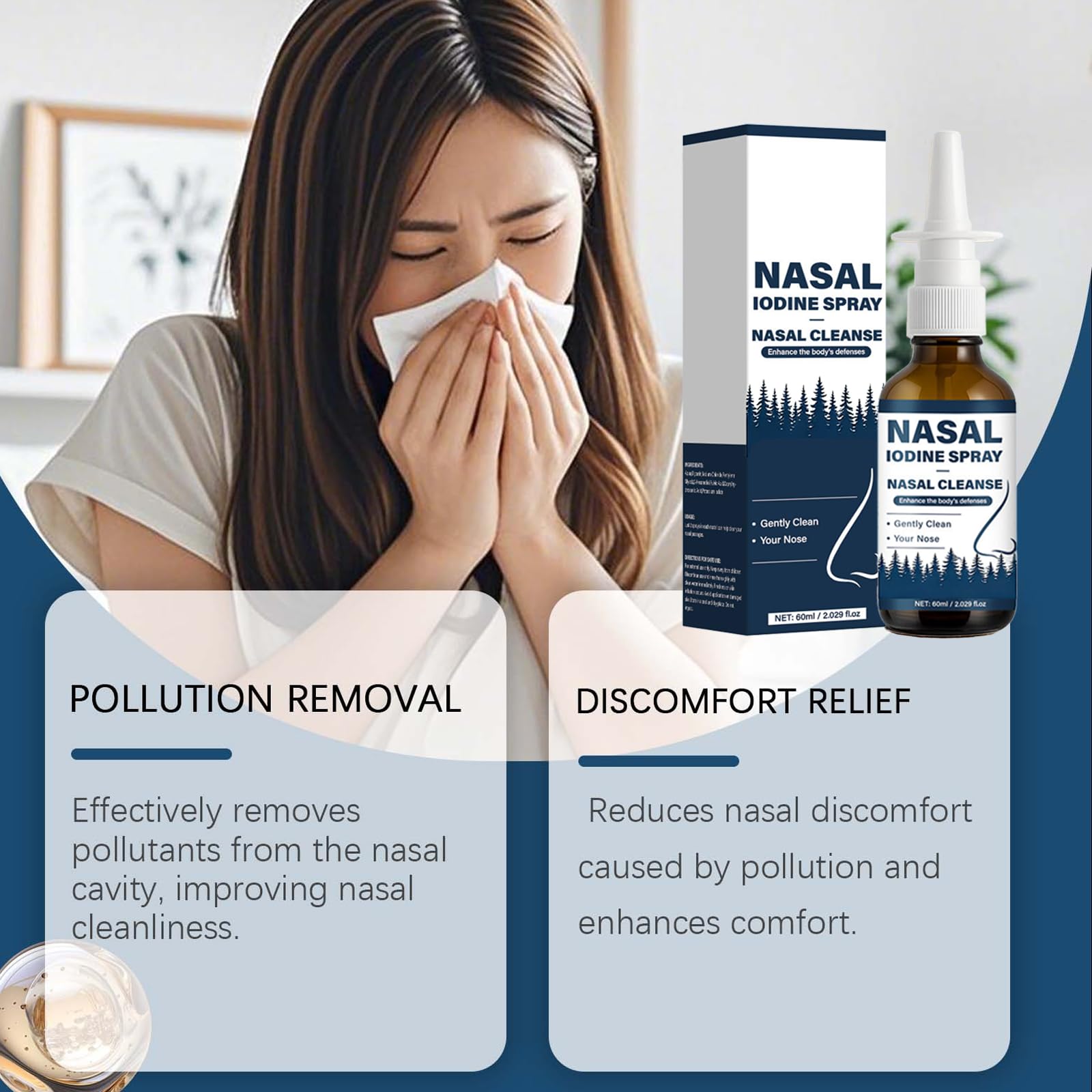 VIPUDA Nutramd Iodine Nasal Spray, Cleanses & Refreshes Your Nasal Passages, Iodine & Fulvic Acid Blend, 100% Natural Mineral Formula – 60 ml/2.029 fl.oz (1pc) - TrustMedUSA