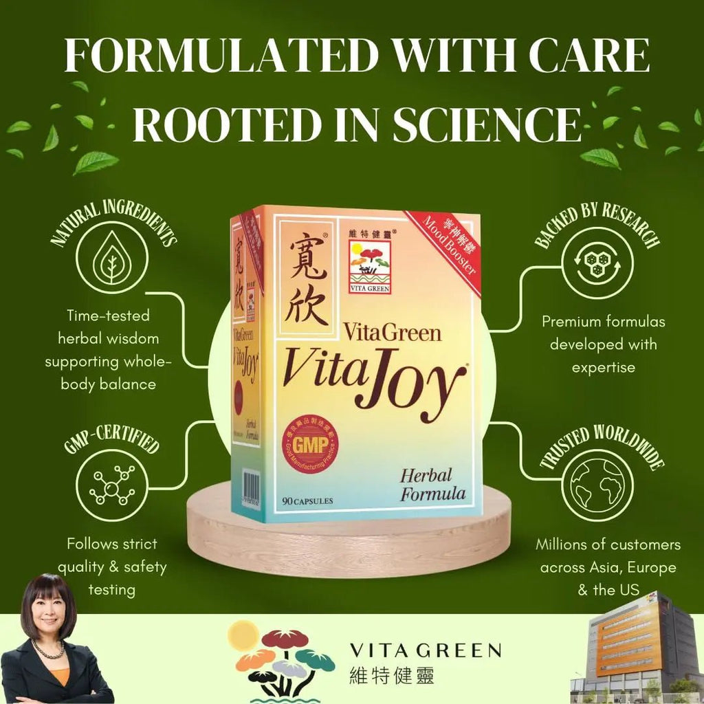 Vita Green Stress Support Supplement - Calm, Balance and Restful Nights - Promotes Relaxation and Emotional Wellness - Natural Formula to Unwind and Stay Centered - 90 Capsules - TrustMedUSA