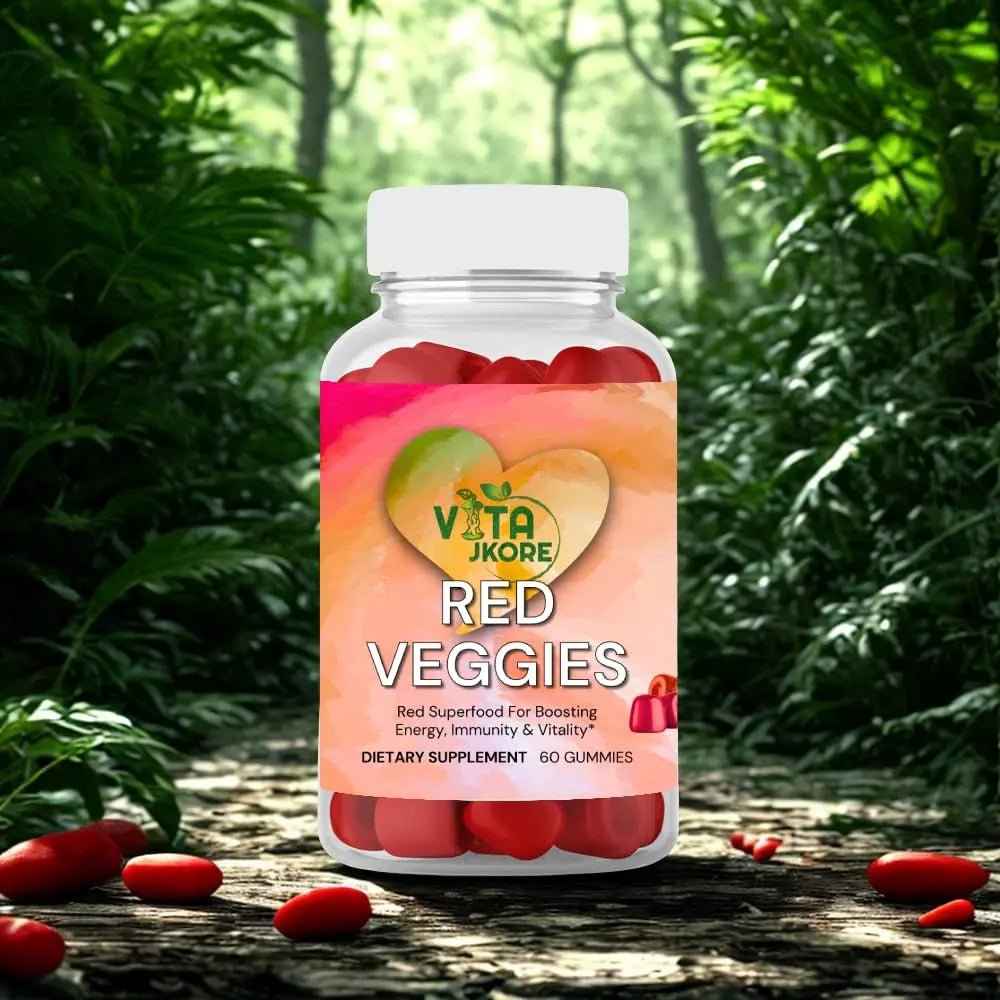 VITA JKORE Red Veggies Superfood Gummies, Energy & Immunity Booster, 60 Count Dietary Supplement, Natural Beetroot Blend - TrustMedUSA