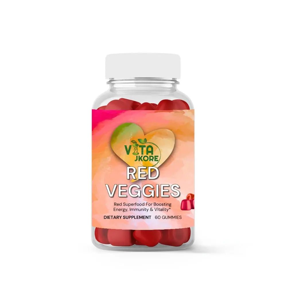 VITA JKORE Red Veggies Superfood Gummies, Energy & Immunity Booster, 60 Count Dietary Supplement, Natural Beetroot Blend - TrustMedUSA