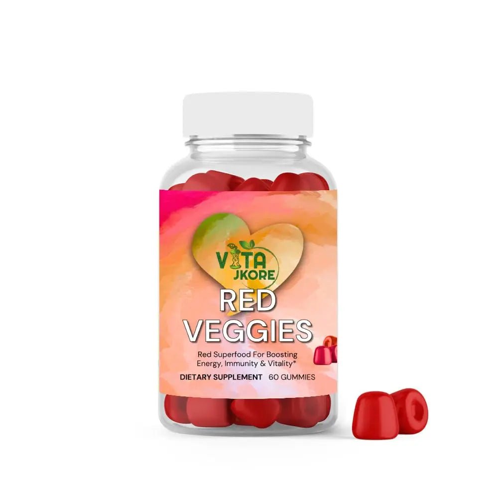 VITA JKORE Red Veggies Superfood Gummies, Energy & Immunity Booster, 60 Count Dietary Supplement, Natural Beetroot Blend - TrustMedUSA