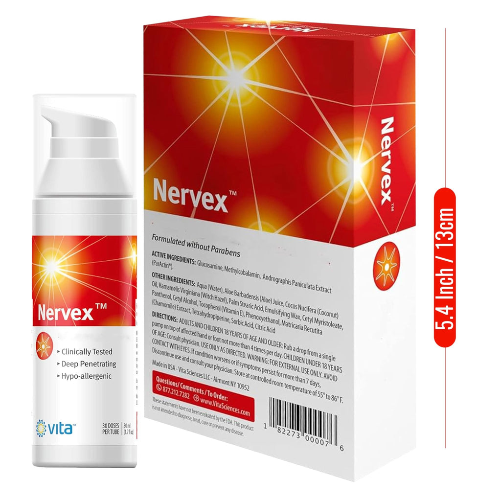 Vita Sciences Nervex Powerful Neuropathy Cream: Advanced Natural Relief for Peripheral Neuropathy, Fibromyalgia, and Fast Comfort Treatment for Feet, Hands, Legs, and Toes - TrustMedUSA
