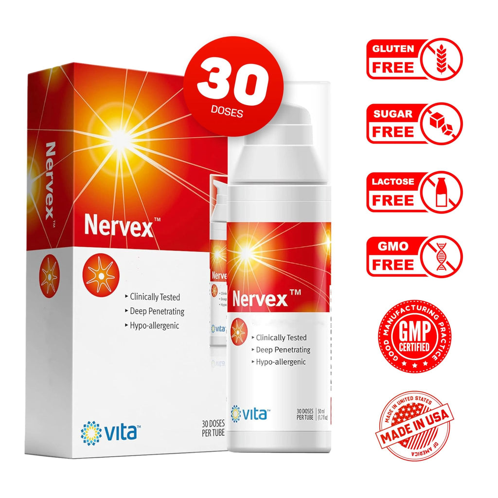 Vita Sciences Nervex Powerful Neuropathy Cream: Advanced Natural Relief for Peripheral Neuropathy, Fibromyalgia, and Fast Comfort Treatment for Feet, Hands, Legs, and Toes - TrustMedUSA
