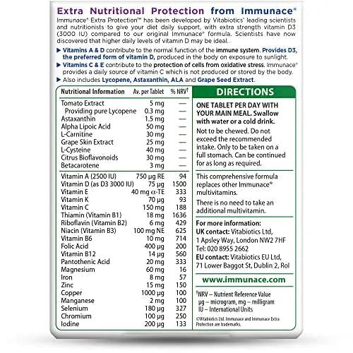 Vitabiotics Immunace Extra Protection Tablets, 30 count - TrustMedUSA