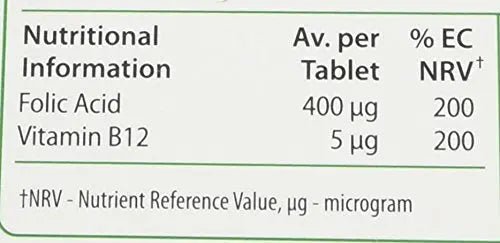 Vitabiotics Ultra Folic Acid Tablets 400 mcg Vitamin B9 with Vitamin B12-60 Tablets - TrustMedUSA