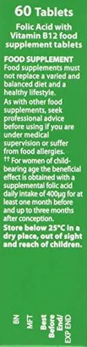 Vitabiotics Ultra Folic Acid Tablets 400 mcg Vitamin B9 with Vitamin B12-60 Tablets - TrustMedUSA