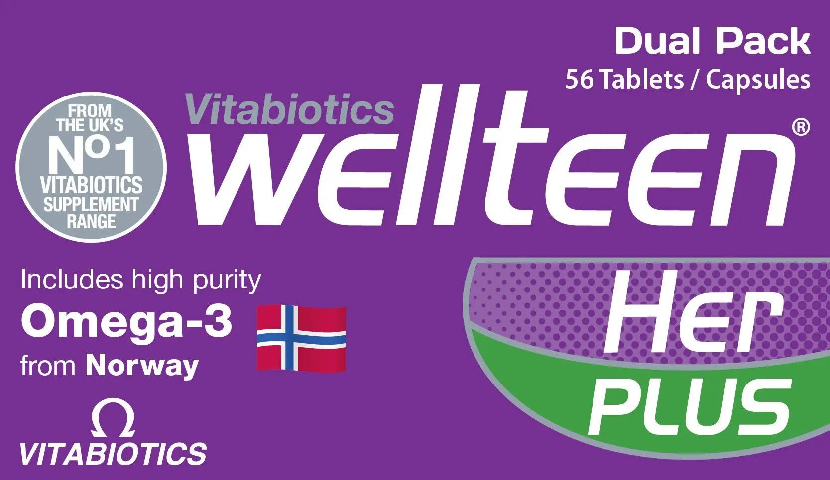 Vitabiotics Wellteen Her Plus - 56 Tablets/Capsules, 56 Count (Pack of 1) - TrustMedUSA