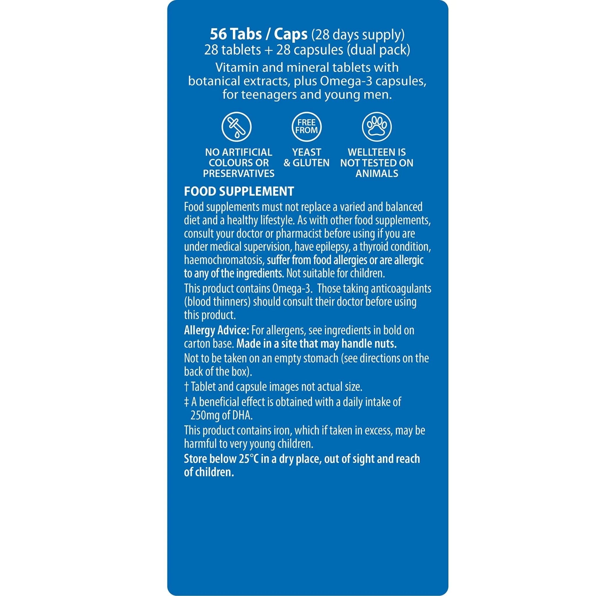 Vitabiotics Wellteen Him Plus Tablets/Capsules, 56 Count (Pack of 1) - TrustMedUSA