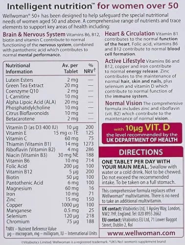 Vitabiotics Wellwoman 50+, 30 Tablets, Pack of 1 - TrustMedUSA