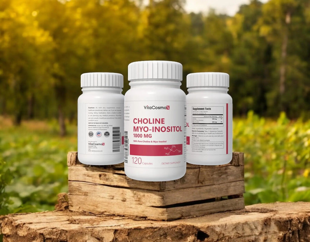 VitaCosmoX Choline and Myo-Inositol Supplement, 1000 mg Each, 120 Veggie Capsules 100% Vegetarian, Non-GMO & Gluten Free - TrustMedUSA