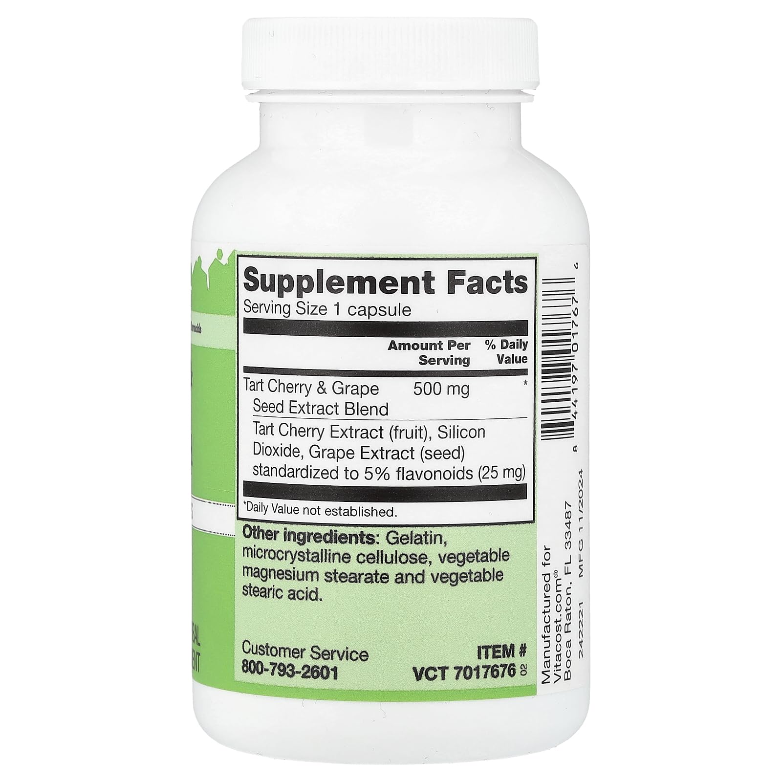 Vitacost Tart Cherry & Grape Seed Extract Blend - Standardized - 120 Capsules - TrustMedUSA