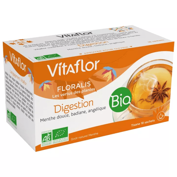 Vitaflor Floralis Organic Digestion Herbal Tea 18 teabags - TrustMedUSA
