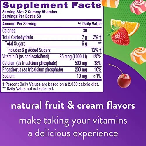 Vitafusion Fiber Well Sugar Free Fiber Supplement & Chewable Calcium Gummy Vitamins - TrustMedUSA