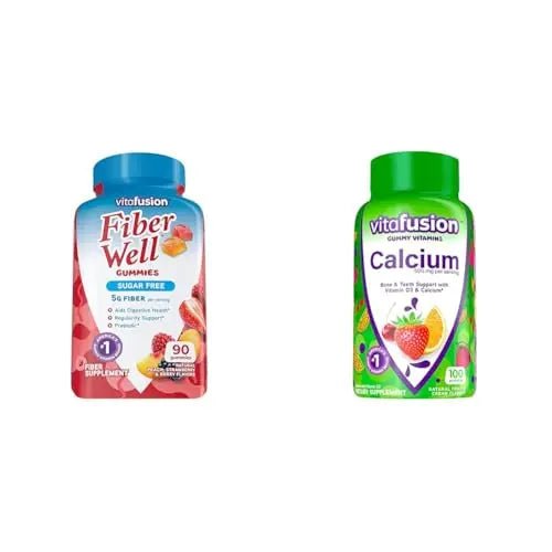 Vitafusion Fiber Well Sugar Free Fiber Supplement & Chewable Calcium Gummy Vitamins - TrustMedUSA