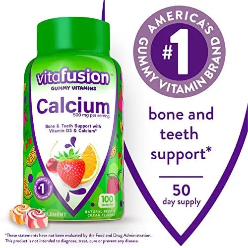 Vitafusion Fiber Well Sugar Free Fiber Supplement & Chewable Calcium Gummy Vitamins - TrustMedUSA