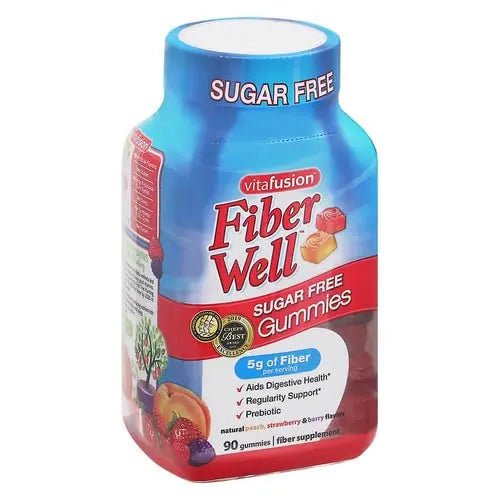 Vitafusion Fiber Well Sugar Free Fiber Supplement, Peach, Strawberry And Blackberry - TrustMedUSA