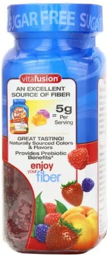 Vitafusion Fiber Well Sugar Free Fiber Supplement, Peach, Strawberry And Blackberry - TrustMedUSA