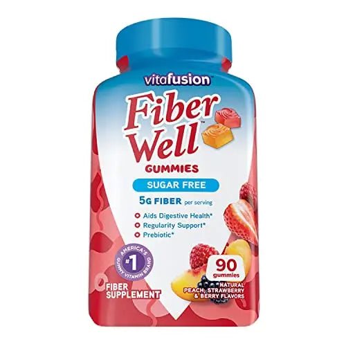 Vitafusion Fiber Well Sugar Free Fiber Supplement, Peach, Strawberry And Blackberry - TrustMedUSA